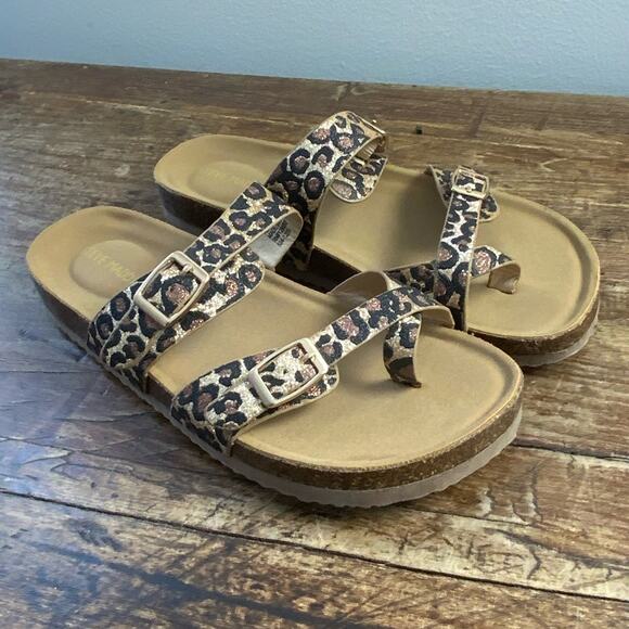 Steve Madden Girls Glittery Leopard Print‎ Sandal size 3 - Picture 1 of 6
